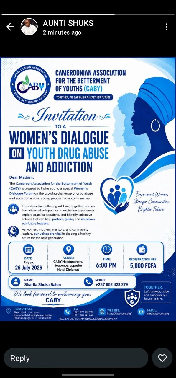 CABY Invites Women to a Special Dialogue on Youth Drug Abuse and Addiction