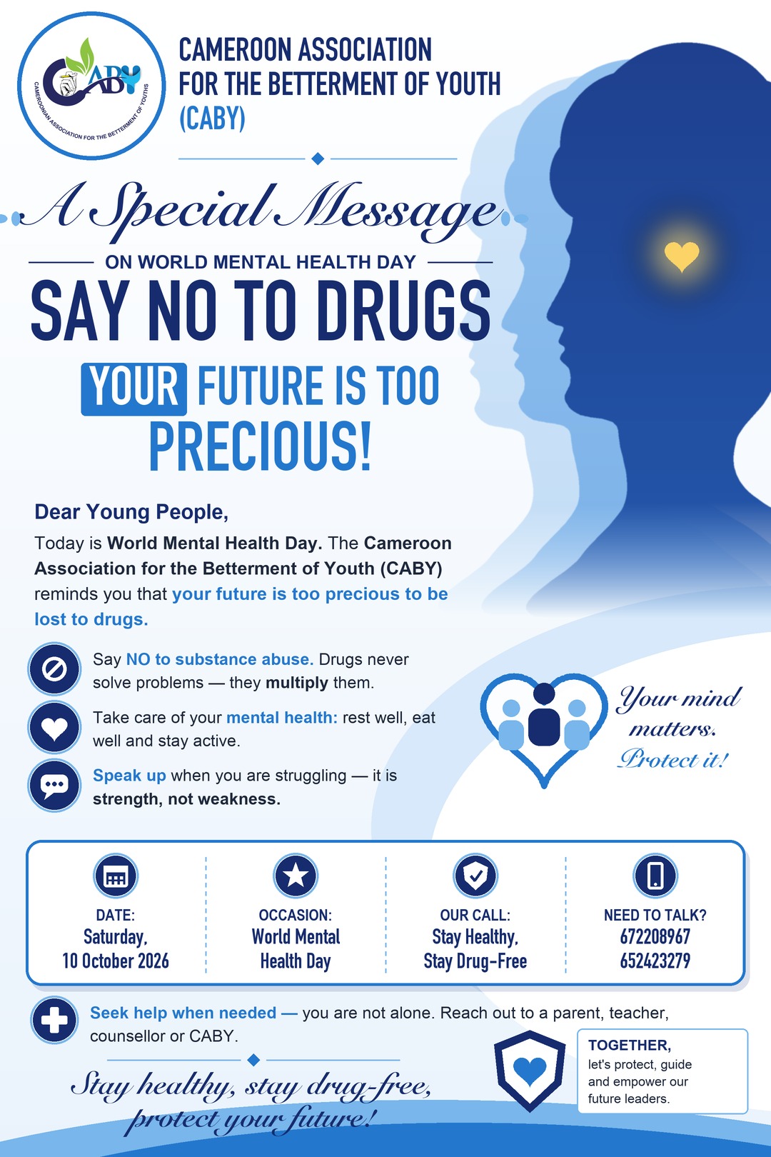 World Mental Health Day: Say NO to Drugs — Your Future Is Too Precious