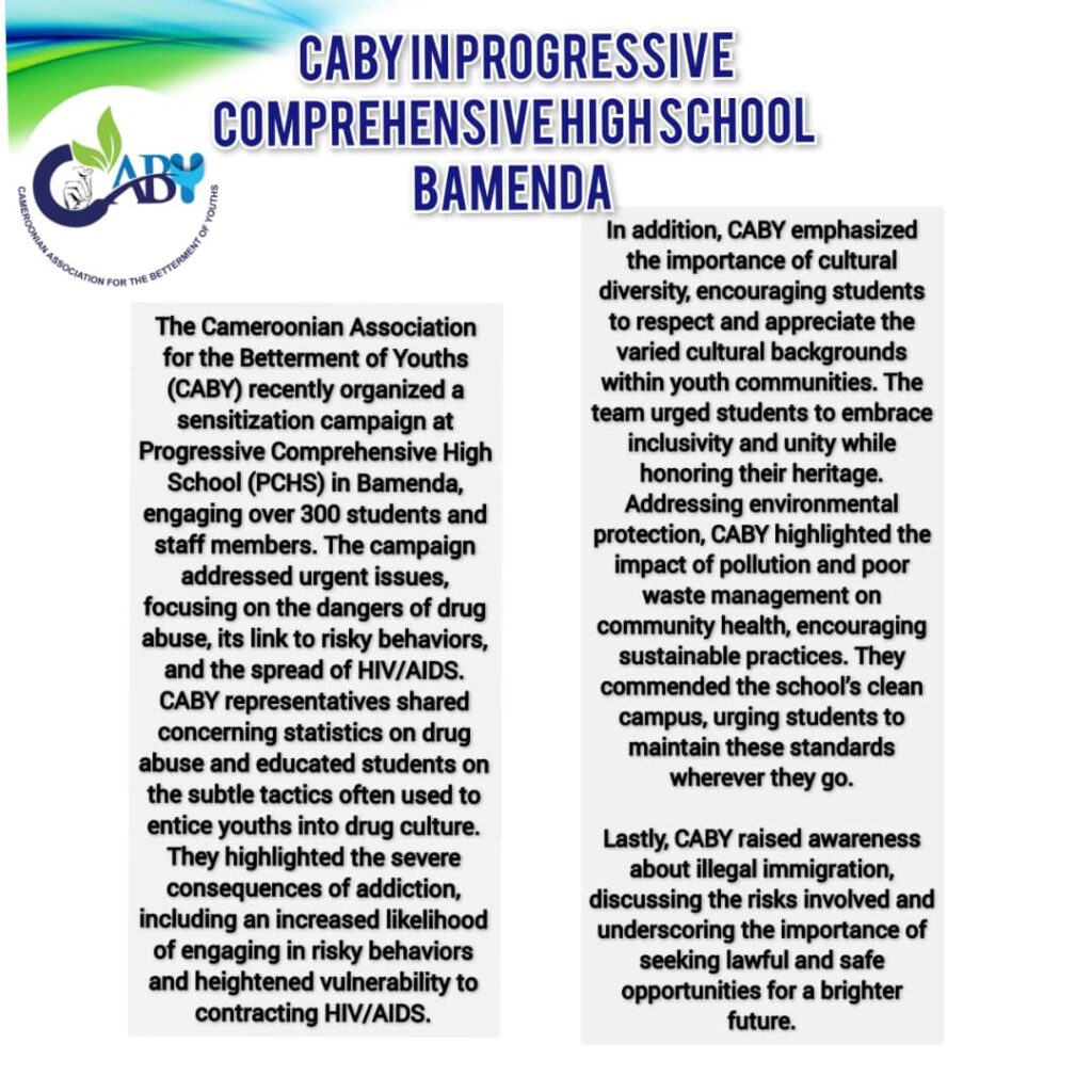 CABY’s Awareness Program on drug abuse at – Risk Behaviors and Prevention of HIV/aIDS